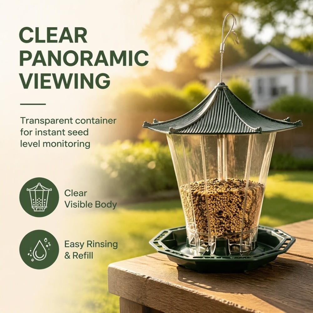 Large Capacity Garden Bird Food Tray 3-Compartment Hummingbird Feeder Backyard