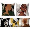 Африканские женщины Наволочка Квадратная подушка Спальня Диван Отдых Комфорт Подушка Автомобиль Гостиная Домашнее украшение 40X40
