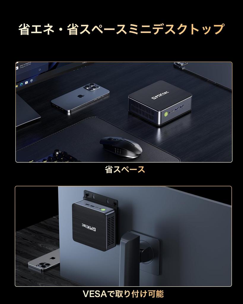 GMKtec Mini PC 12-го поколения Intel Core Windows11 Pro DDR5 4400 24 ГБ 1 ТБ SSD Мини-компьютер с небольшим игровым ПК Маленький ПК HDMI 3 экрана одновременно