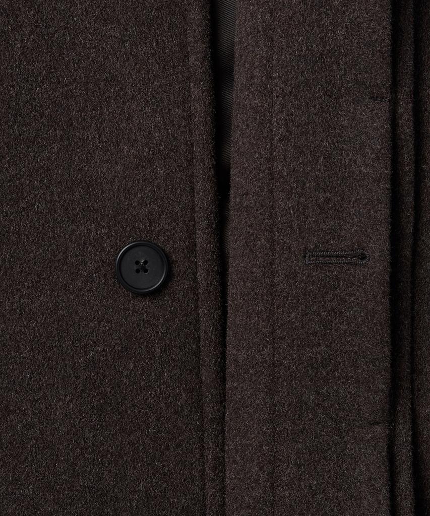 MUSINSA STANDARD Cashmere Blend Oversized Minimal Balmacaan Coat [Heather Brown]