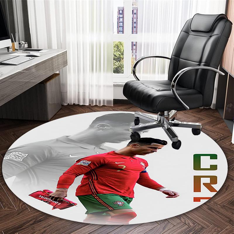 1pc Number 7 Soccer5 Carpet, Round Rug, Comfortable, Suitable for Entryways, Living Rooms, Office, And Bedrooms, Christmas Decoration