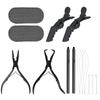 Hair Extension Pliers Kits Pliers Alligator Hair Clips for Feather Extension Pulling Needle Hair Extension