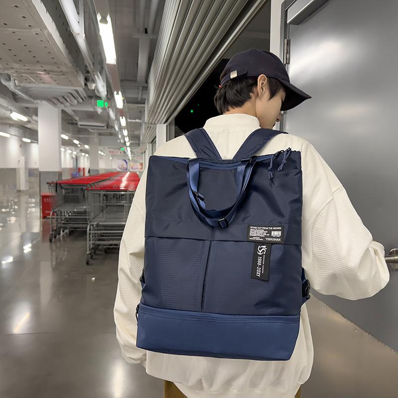 Dual-Use Backpack Men's And Women's Large Capacity Shoulder Tote Bag Handbag Lightweight Travel Backpack With Shoe Bin