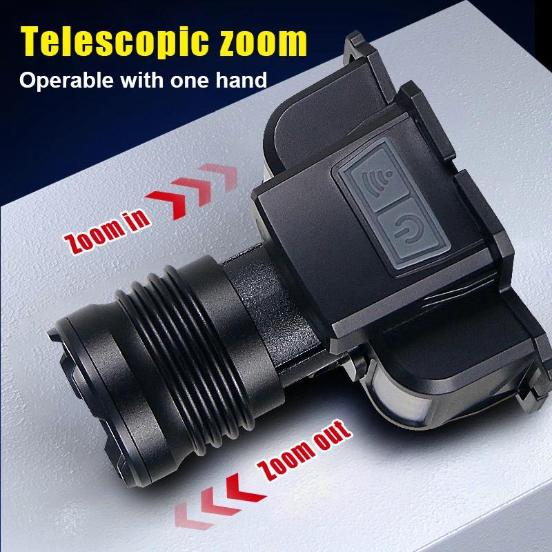 10H мощный сенсорный светодиодный налобный фонарь со встроенным аккумулятором 5600 мАч, мощный перезаряжаемый налобный фонарь, фонарик для рыбалки