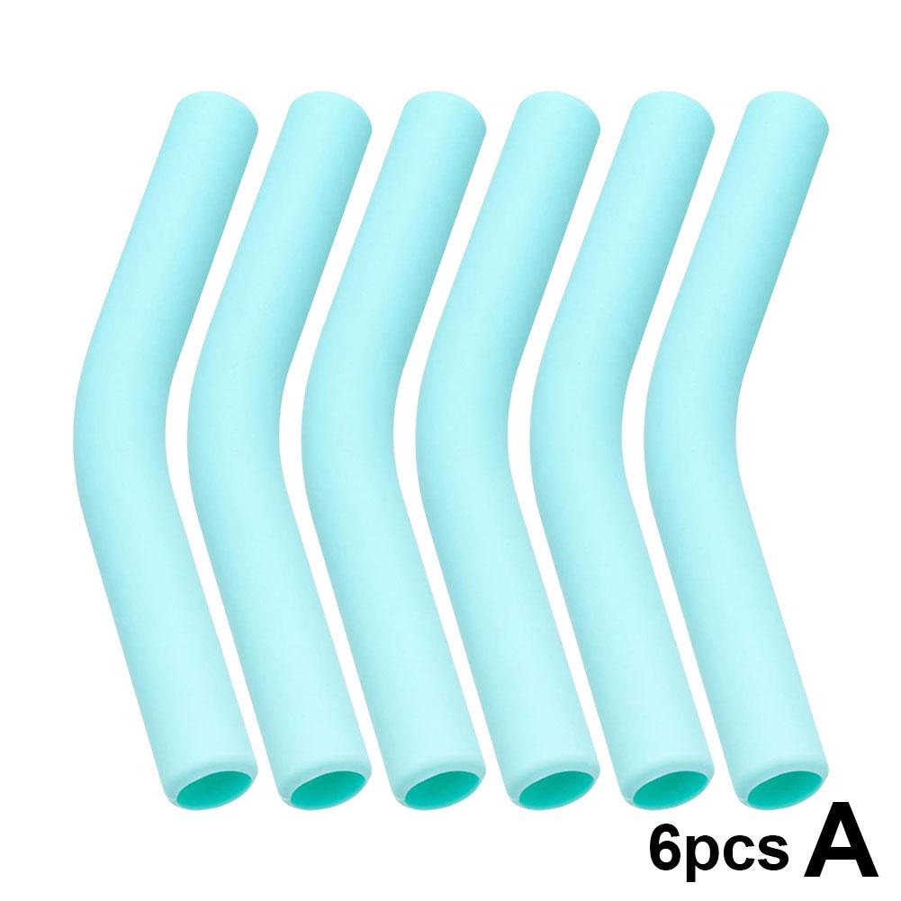 6pcs New High-end Metal Straw Silicone Tips 8mm Outer Diameter Food Grade Rubber Straw Covers Flex Elbow Hydraflow Straw