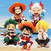 13см Аниме Фигурка One Monkey D Luffy Roronoa Zoro Sanji Ace Кавайные Игрушки Q Версия Фигурка Нендороид Украшение ПВХ Модель Подарок