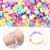 50pcs/lot 10 12 14mm Acrylic Big Hole Beads Multicolor Loose Spacer Round Beads For DIY Bracelet Earrings Jewelry Accessories