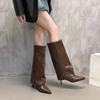 2024 New Winter Sexy Pointed Toe Knee-High Women Boots Fashion Thin High Heels  Brown Black White Khaki Long Boots  Women Shoes