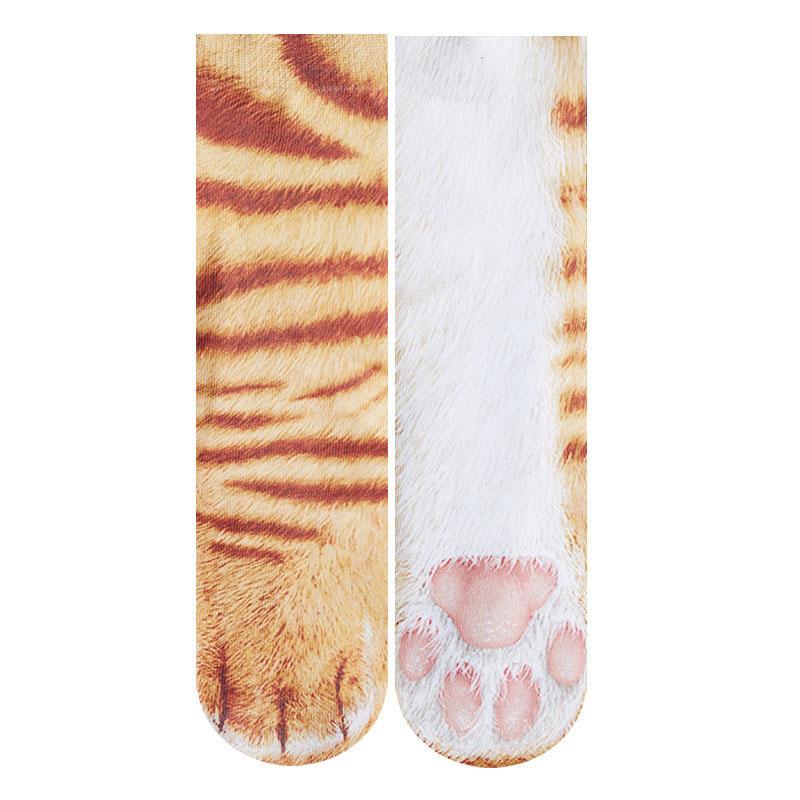 3D Animal Paw Socks Novelty Cute Leg Feet Sock Knee-High Funny Pattern Unisex Adult Women Men Girls Teen Kids Adult Couple Xmas Gifts Dress Crew Socks