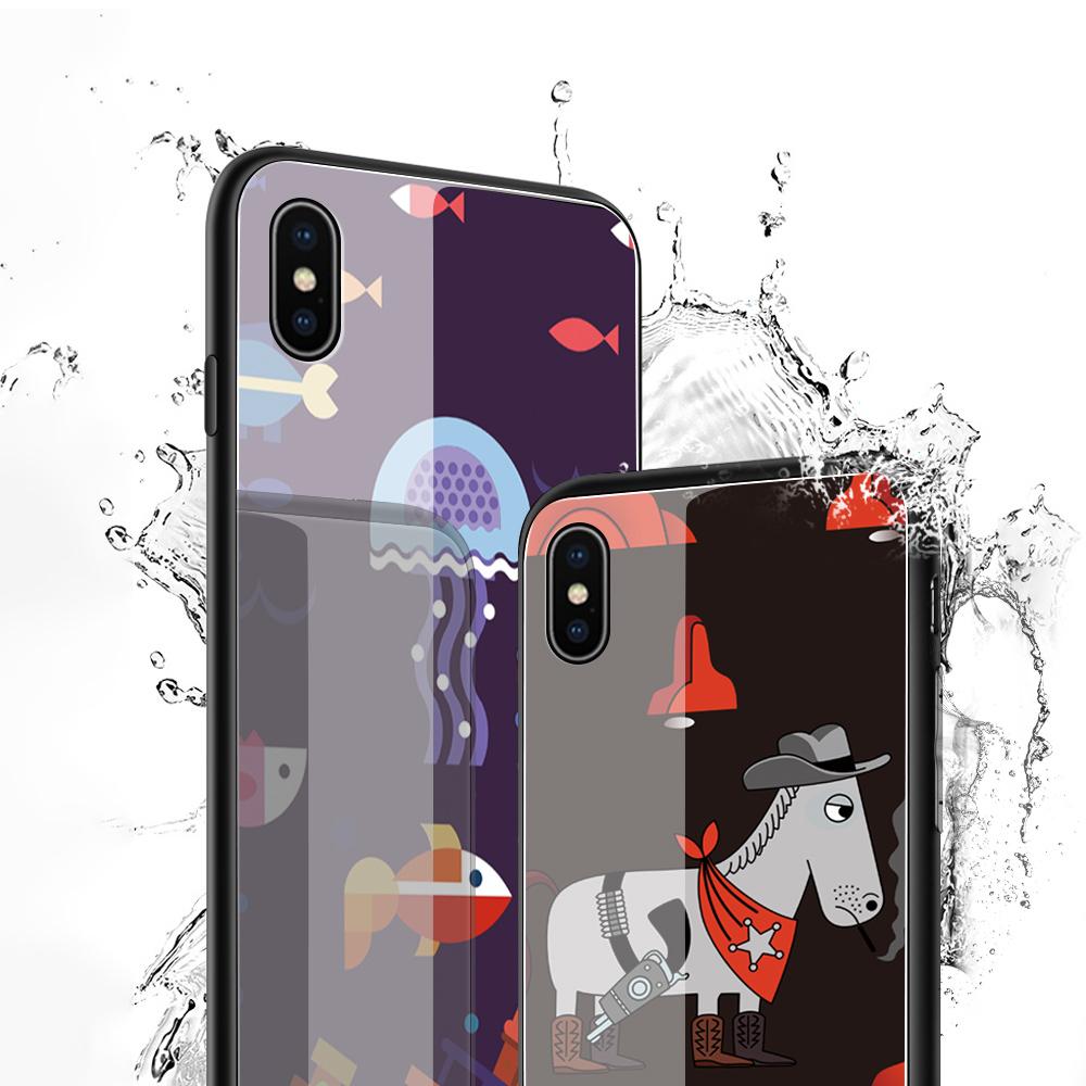 Чехол для телефона из закаленного стекла для iPhone 11 12 13 14 15 16 17 Redmi 10 12 14C Note10 Note14 Xiaomi 11Lite PocoC75 Мягкий край Ударопрочный Гладкий чехол