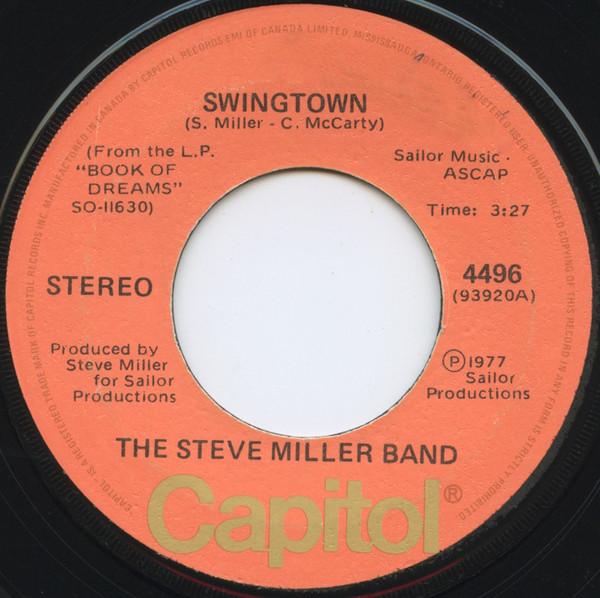 7-дюймовая пластинка STEVE MILLER BAND - Swingtown 4496 Capitol Records 1977 Канада Рок Б/У