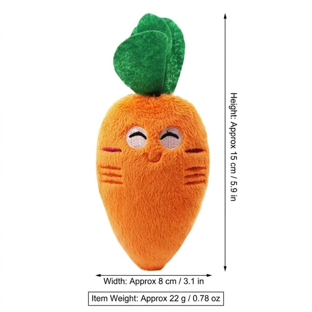 2 pcs Orange Carrot Shape Plush Dog Toy Soft Plush Fabric Carrot Dog Toy Small Medium Dog Use