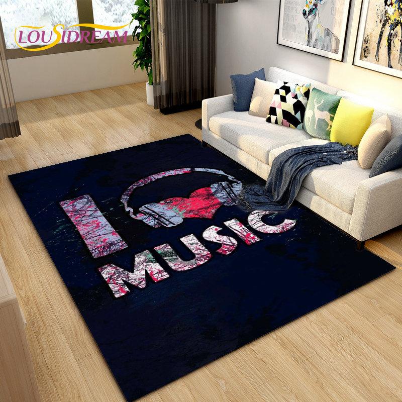 3D Creative Music Cartoon Area Rug Large,Carpet Rug for Living Room Bedroom Sofa Doormat Decoration,kids Play Non-slip Floor Mat
