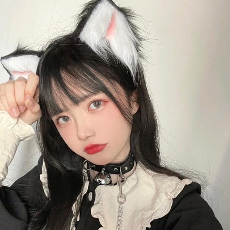 Cute Cat Fox Fur Ear Hair Hoops Night Hairband Headbands Hair Cat Ear Hair Band