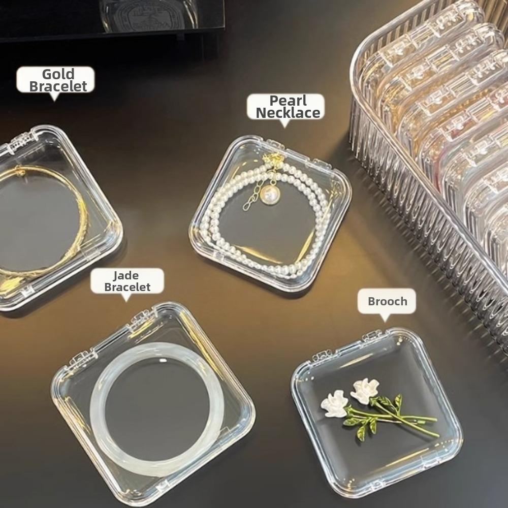 Transparent Jewelry Storage Box Dustproof Lid Bracelet Storage Box Jewelry Display