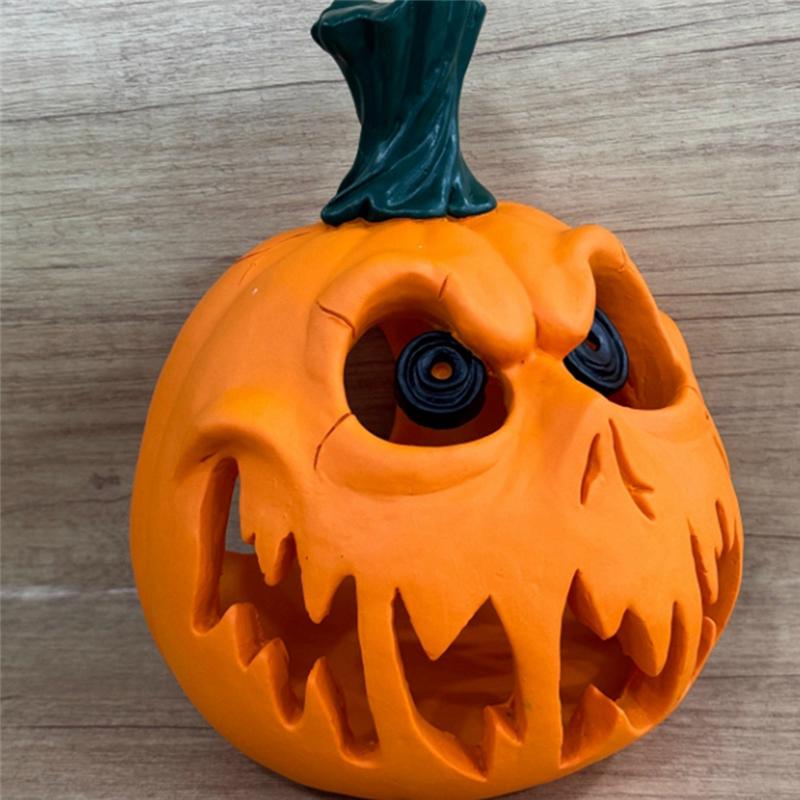 M-Modern-Halloween Pumpkin Resin Desktop Skull Ghost Festival Decoration Scene Decoration Hollow Big Pumpkin