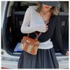 Fashion Box Straw Women Handbags Designer Wicker Woven Shoulder Crossbody Bags Chic Lock Pu Summer Beach Rattan Small Flap