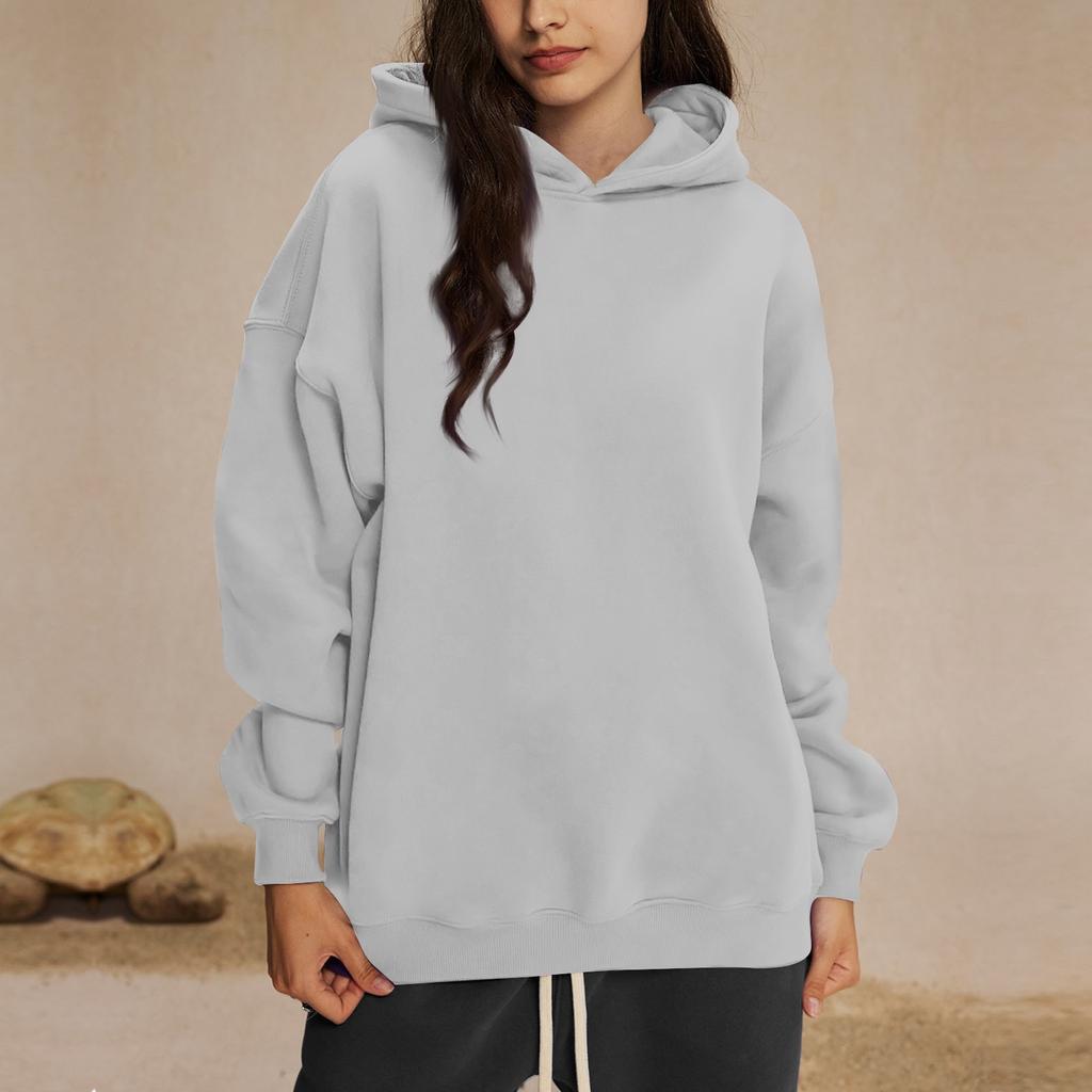 Женские толстовки с капюшоном, свободные свитера с длинным рукавом, рубашки с круглым вырезом, осенние наряды, одежда