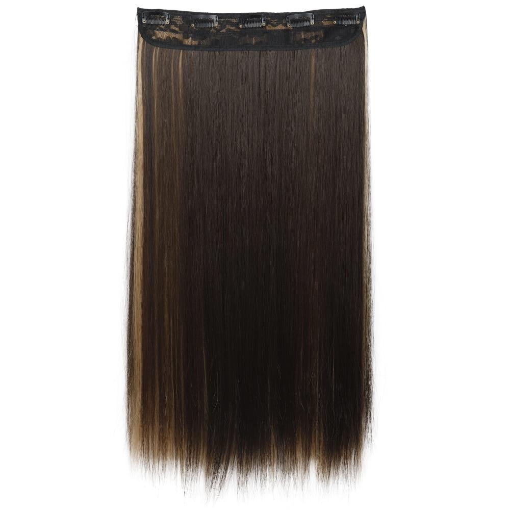 MERISIHAIR 5 зажимов для наращивания волос, синтетические длинные прямые волосы, прическа, высокотемпературное волокно, золотисто-коричневый, черный