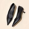 Удобные рабочие туфли на kitten heel, женские, новые, женские, с острым носком, на шпильке, на высоком каблуке, однотонные туфли, без усталости