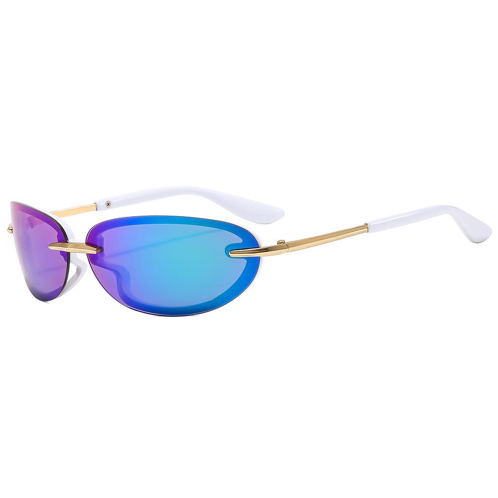 Солнцезащитные очки в стиле ретро-овал в гонконгском стиле, уличная фотография, отпуск, солнцезащитные очки с отделкой, женские очки