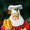 Рождественская фигурка Санта-Клауса, шеф-повара, из смолы, мультяшная статуэтка Санты, праздничная вечеринка, украшение для дома, офиса, кухни, для рабочего стола