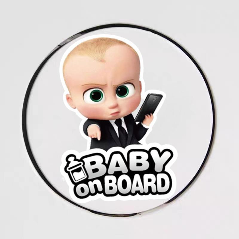 Забавная наклейка "Boss Baby: Малыш в машине", Водонепроницаемая виниловая декаль, Мультяшный знак безопасности для бампера или окна автомобиля