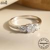 Кольцо Effie Queen из 100% серебра S925, цвет D, муассанит VVS круглой огранки, простое украшение для женщин, подарок на свадьбу, вечеринку, день рождения MOR11