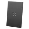 Умный настенный сенсорный выключатель света 1Way Wifi 10A MultiControl для бытовых нужд TUYA  (черный )