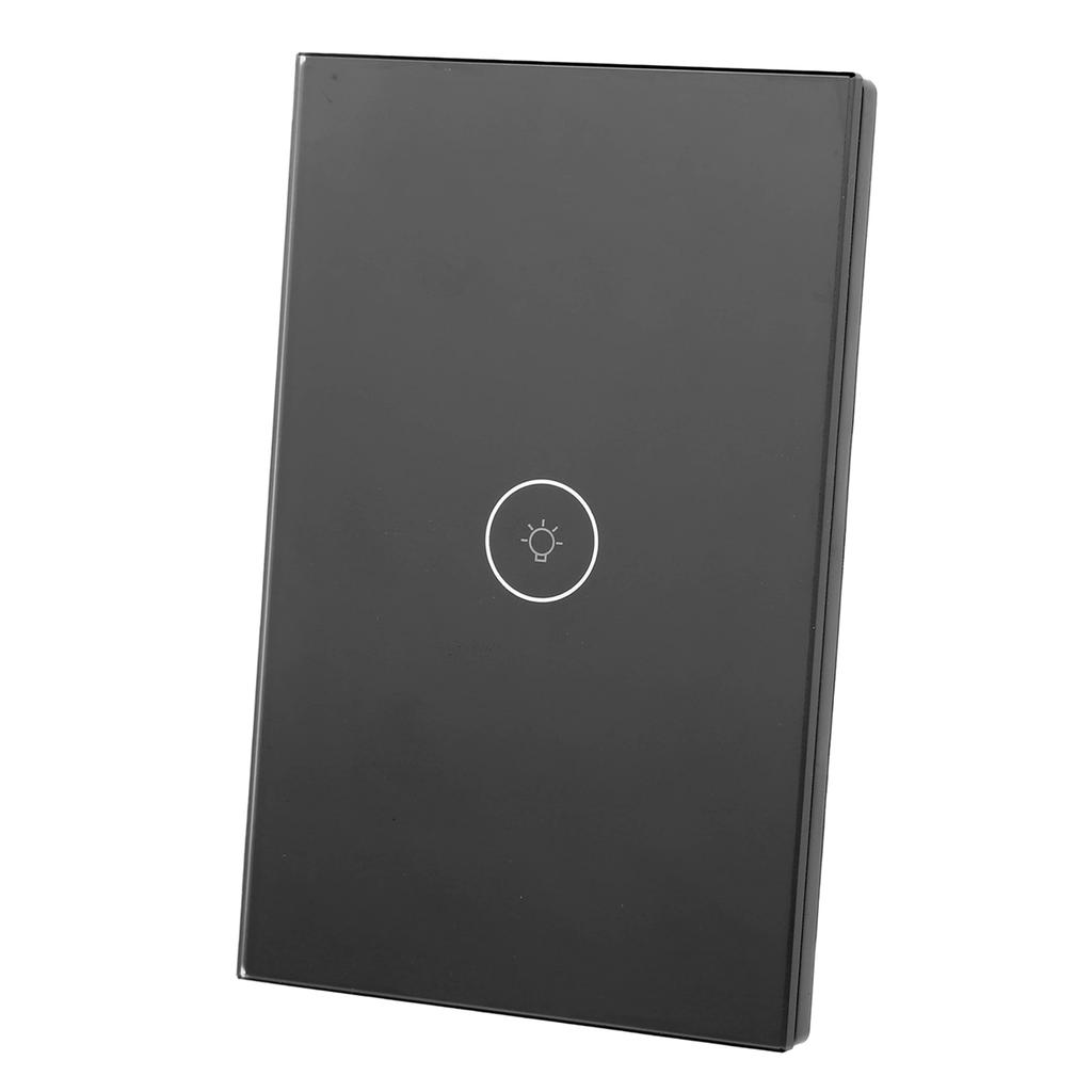 Умный настенный сенсорный выключатель света 1Way Wifi 10A MultiControl для бытовых нужд TUYA  (черный )