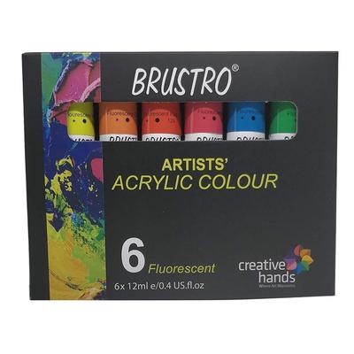 @ Brustro Artists Акриловый Мультиколор Флуоресцентный Набор из 6 шт 110г Zr-8037-60%Скидка