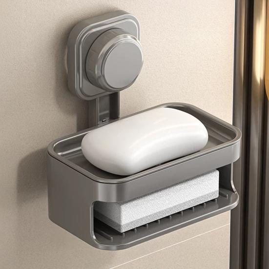 Мыльница на присоске с дренажными отверстиями, двухслойная, настенная, самодренирующаяся, держатель для мыла для ванной комнаты