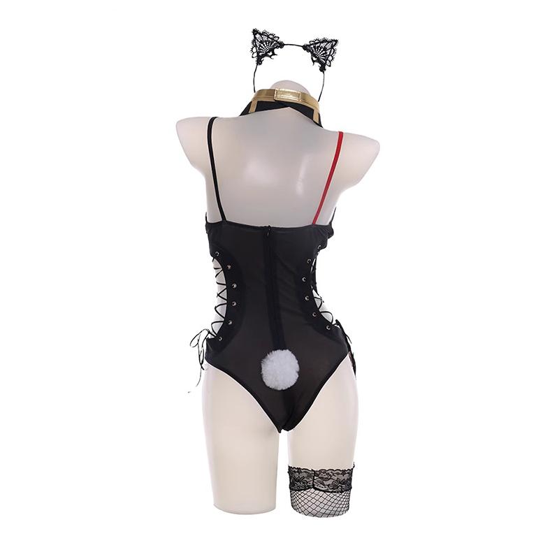 Dehya Bunny Girl Costume Original Genshin Impact Dehya Bunny Suit Sexy Lace-up Design Women Jumpsuit Full Set