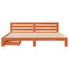 Solid Wood Bed without Mattress Wax Brown 200x200 cm Pine Wood