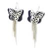 Les Trésors De Lily [L7492] - Purple 'Butterflies' Designer Earrings (fabric)