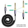 1.5m Spring Audio Wire Headset Cable Cord with 6.35mm Adapter for WH-1000XM3 XM2 XM4/H900N H800/WH-XB910N/MDR-XB950BT