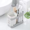 Multifunction Toothbrush Racks Tooth Cup Holders Teeth Vertical Cup Holder Storage Rack Toothpaste Free Punching Brush Set