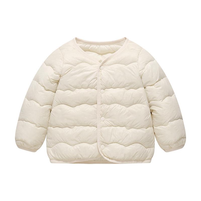 1-5 Years Kids Solid Color Warm Coat Button Jacket