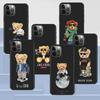 Чехол для телефона Apple iPhone 14 11 13 Pro Max 12 Mini XR 7 8 + SE 2020 XS 6 6s Plus 5 5S, модный брендовый силиконовый черный чехол с медведем