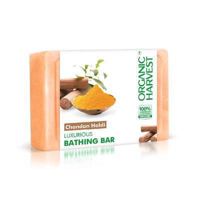 Мыло для ванной Сандал и Куркума (125 г), Chandan Haldi Luxurious Bathing Bar,