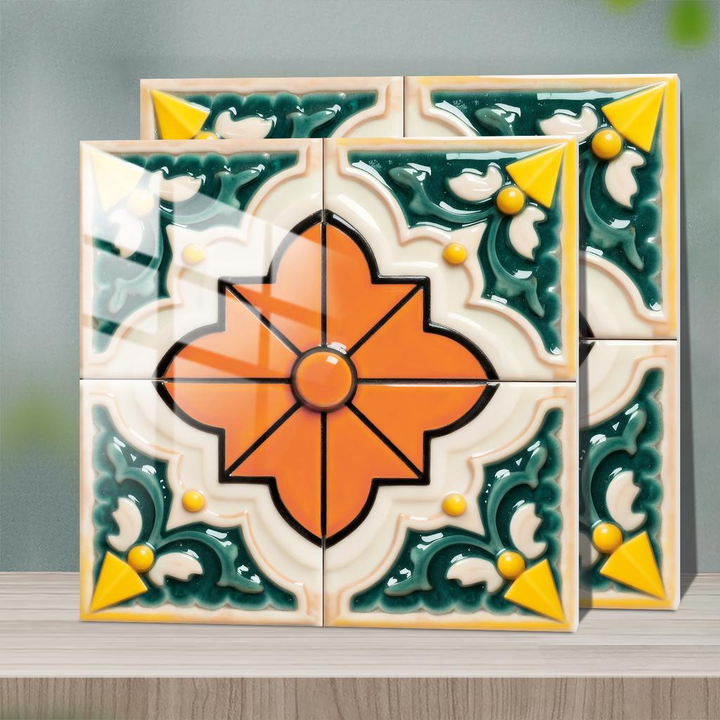 Waterproof 3D Tile Stickers Self-Adhesive PVC Wall Decals - Herringbone & Brick Style for Kitchen Backsplash Decor - Multi Designs