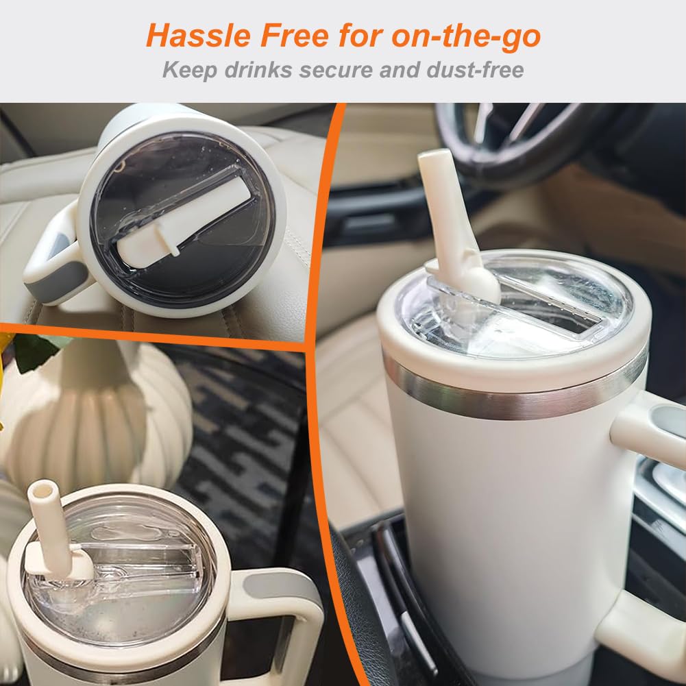 40 Oz Replaceable Tumbler Flip Straw Lid for Stanley Cup,Reusable Tumbler Cover, Spill Proof Splash Resistant Tumbler Lids