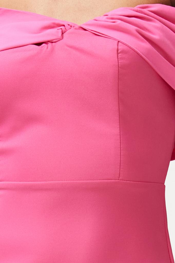 Women's Fashion New Evening Dress & Graduation Dress Black Fitted Asymmetrical Collar Poplin Detailed Long Evening Evening Dress