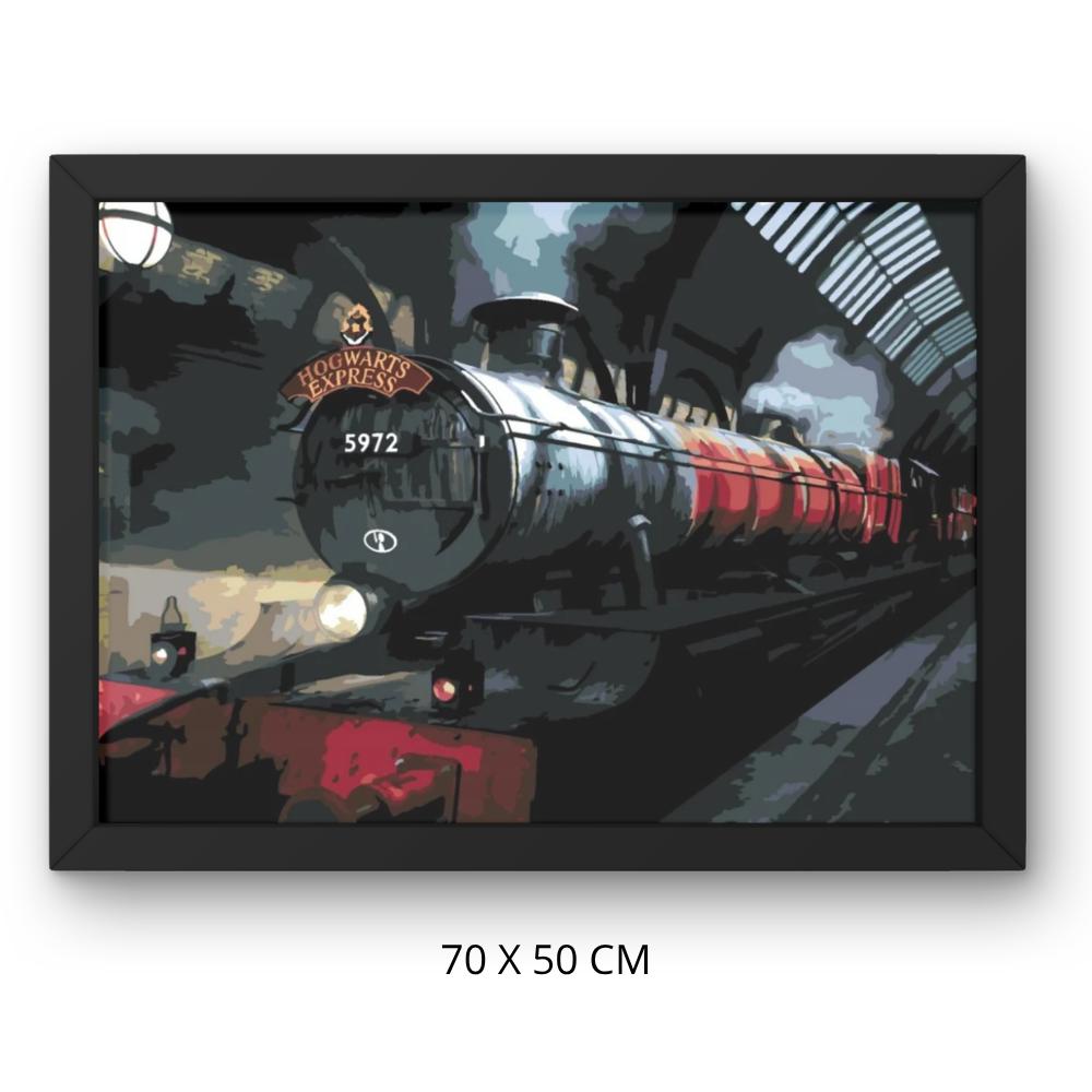 Obraz Do Malowania Po Numerach Z Ramą Express Hogwart Nocą 70X50 Cm