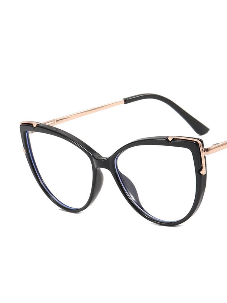 Metal Cat Eye Glasses Frame Woman Fashion Brand Designer New Trend Cateye Computer Eyewaer Gradient Color Frame Eyegalsses