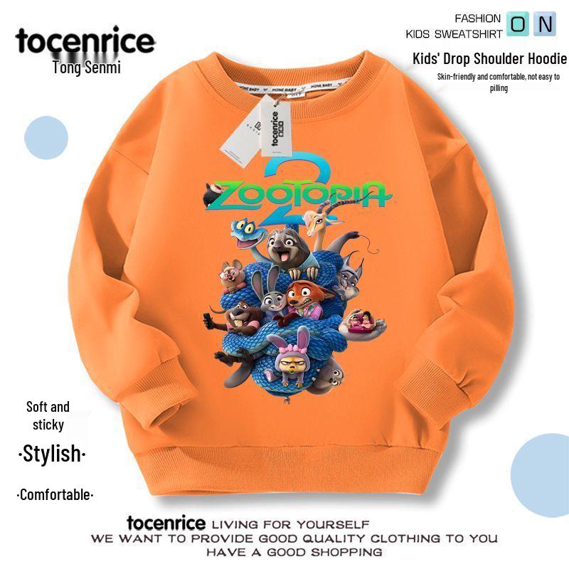 Zootopia 2 Kids' Hoodie: Nick Wilde & Judy Hopps, Autumn/Winter Long Sleeve Base Layer for Boys & Girls, Sizes 8.