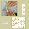 24PCS/SET Quick Nails Flower Diamond Manicure Long Ballet False Nails Waterproof Wearable Ready-made Nail Stickers