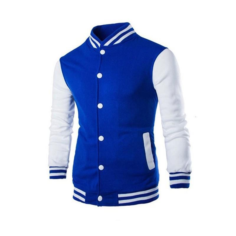 Men S Hooded Baseball Jacket Slim Fit Cardigan Sport Casual Wear