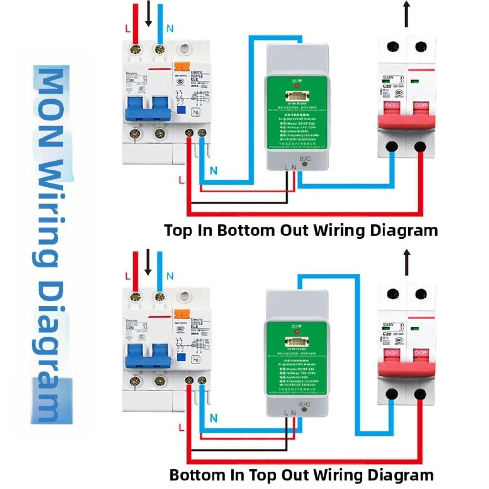Модуль WiFi-счетчика электроэнергии PZIOT E02 Однофазный с измерением ампер и поддержкой прошивки с открытым исходным кодом