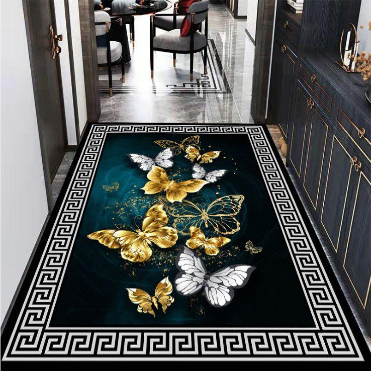 Ковер с бабочками и цветами, весенний ковер с принтом для гостиной, спальни, домашний декор, ковер для коридора, комнаты, кухни, напольный коврик, нескользящий